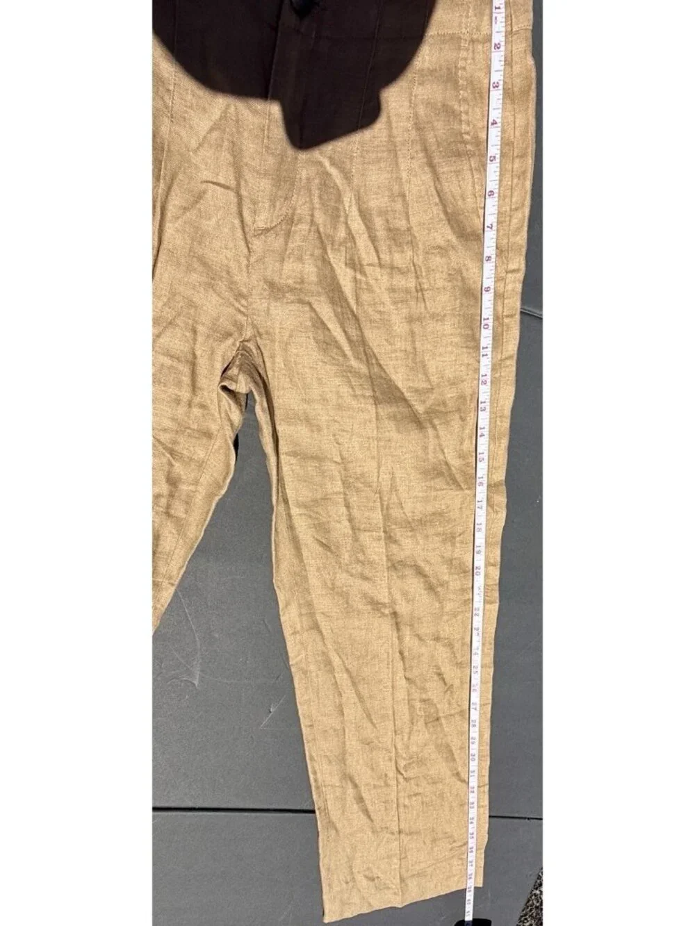BANANA REPUBLIC 100% Linen Pants SIZE 0 Light Brown Pleated Trouser Wide Leg